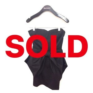 Strapless Little Black Bow Dress